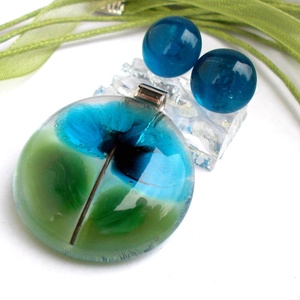 Szellőrózsa üvegékszer szett, ajándék  névnapra, születésnapra. - ékszer - ékszerszett - Meska.hu