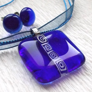 Királykék görög mintával nyaklánc ajándék nőknek névnapra, születésnapra. - ékszer - ékszerszett - Meska.hu