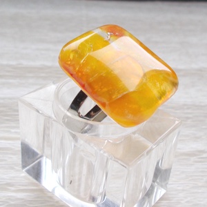 Trópusi nyár, üveg gyűrű,  ajándék nőknek névnapra, születésnapra. - ékszer - gyűrű - statement gyűrű - Meska.hu