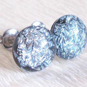 NEMESACÉL! Exkluzív ezüst üveg fülbevaló  , ajándék  névnapra, születésnapra. - Meska.hu