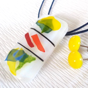 Színek és vonalak ékszerszett, ajándék nőknek, lányoknak, ballagásra, névnapra, születésnapra. - ékszer - ékszerszett - Meska.hu