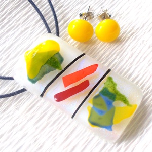 Színek és vonalak ékszerszett, ajándék nőknek, lányoknak, ballagásra, névnapra, születésnapra. - ékszer - ékszerszett - Meska.hu