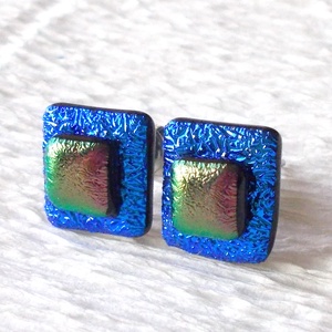 Univerzum dichroic  fülbevaló, ajándék névnapra, születésnapra. - ékszer - fülbevaló - pötty fülbevaló - Meska.hu