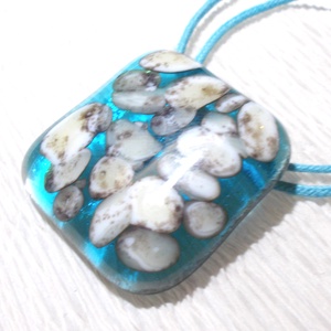 Kavicsos  türkiz üvegékszer szett, ajándék névnapra, születésnapra. - ékszer - ékszerszett - Meska.hu