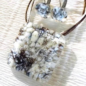 Kavics mintás üvegékszer szett, ajándék névnapra, születésnapra. - ékszer - ékszerszett - Meska.hu