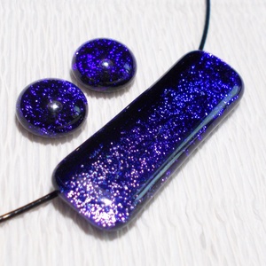Levendula dichroic ékszerszett, ballagásra, névnapra, születésnapra. - ékszer - ékszerszett - Meska.hu