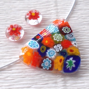 Virágoskert muránói ékszerszett , ajándék karácsonyra, névnapra, születésnapra. - ékszer - ékszerszett - Meska.hu