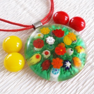 Virágos rét muránói ékszerszett , ajándék ballagásra, névnapra, születésnapra. - ékszer - ékszerszett - Meska.hu