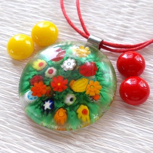 Virágos rét muránói ékszerszett , ajándék ballagásra, névnapra, születésnapra. - ékszer - ékszerszett - Meska.hu