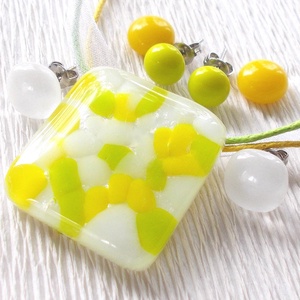 Lime jégkockával medál és fülbevaló, ajándék nőknek névnapra, születésnapra. - ékszer - ékszerszett - Meska.hu