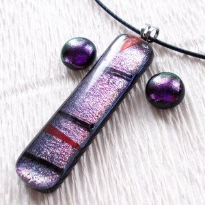 Mintás dichroic ékszerszett, szalagavató bálra, születésnapra. - ékszer - ékszerszett - Meska.hu