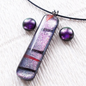 Mintás dichroic ékszerszett, szalagavató bálra, születésnapra. - ékszer - ékszerszett - Meska.hu