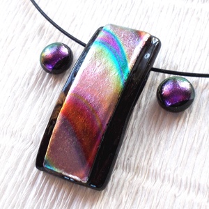 Szivárványos dichroic ékszerszett, ajándék névnapra, születésnapra. -  - Meska.hu