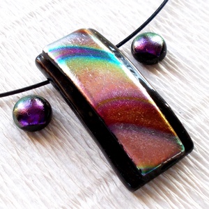Szivárványos dichroic ékszerszett, ajándék névnapra, születésnapra. -  - Meska.hu
