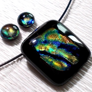 Szivárvány dichroic ékszerszett, ajándék névnapra, születésnapra. - ékszer - ékszerszett - Meska.hu