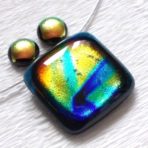 KÉSZLETKISÖPRÉS!  Napfényes tenger dichroic ékszerszett, ajándék névnapra, születésnapra. -  - Meska.hu
