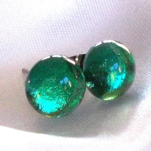 Smaragd dichroic stiftes fülbevaló, fülbevaló. -  - Meska.hu