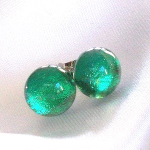Smaragd dichroic stiftes fülbevaló, fülbevaló. -  - Meska.hu