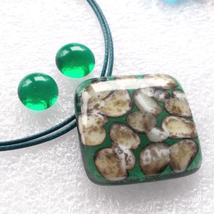 Kavicsmintás üvegékszer szett, ajándék névnapra, születésnapra. - ékszer - ékszerszett - Meska.hu