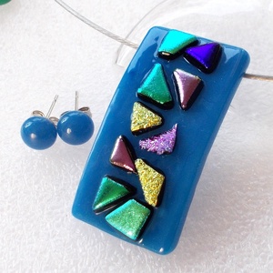 Szivárvány mozaik, üvegékszerszett, ajándék  lányoknak szalagavatóra, ballagásra, születésnapra, névnapra.  - ékszer - ékszerszett - Meska.hu