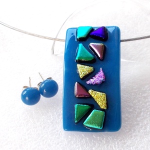 Szivárvány mozaik, üvegékszerszett, ajándék  lányoknak szalagavatóra, ballagásra, születésnapra, névnapra.  - ékszer - ékszerszett - Meska.hu