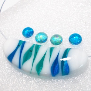 Fehér türkiz hullámok ékszerszett, ajándék névnapra, születésnapra, pedagógus napra. - ékszer - ékszerszett - Meska.hu