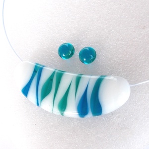 Fehér türkiz hullámok ékszerszett, ajándék névnapra, születésnapra, pedagógus napra. - ékszer - ékszerszett - Meska.hu