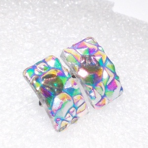 NEMESACÉL! Szivárvány trendi stiftes  fülbevaló, ajándék  névnapra, születésnapra. - ékszer - fülbevaló - lógó fülbevaló - Meska.hu