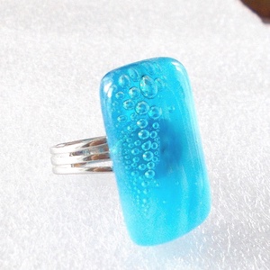 Gyöngyfelhő üveg gyűrű, ajándék  névnapra, születésnapra. - ékszer - gyűrű - szoliter gyűrű - Meska.hu