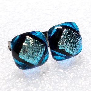 Univerzum dichroic  fülbevaló, ajándék névnapra, születésnapra. - ékszer - fülbevaló - pötty fülbevaló - Meska.hu