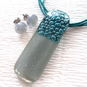 Gyöngybuborékos szürke ékszerszett, névnapra, születésnapra, nőnapra. - Meska.hu