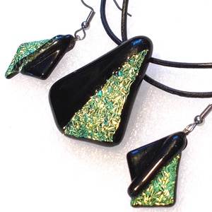 Akció! Dichroic duó ékszerszett,  szalagavató bálra, ballagásra, névnapra, születésnapra. - ékszer - ékszerszett - Meska.hu