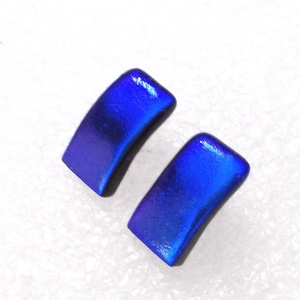 NEMESACÉL! Kék dichroic trendi stiftes  fülbevaló, ajándék  névnapra, születésnapra., Ékszer, Fülbevaló, Pötty fülbevaló, Ékszerkészítés, Üvegművészet, MESKA