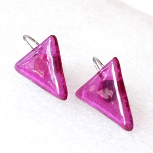 AKCIÓ! Pink fény, kapcsos fülbevaló  névnapra, születésnapra. - ékszer - fülbevaló - lógó fülbevaló - Meska.hu