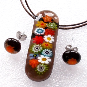 AKCIÓ! Virágok bronzban, nyaklánc és fülbevaló, ajándék  ballagásra, névnapra, születésnapra. - ékszer - ékszerszett - Meska.hu