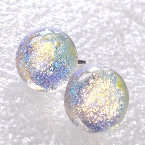 ORVOSI FÉM! Holdfény szivárvány  stiftes  fülbevaló, ajándék  névnapra, születésnapra. - Meska.hu