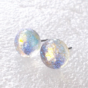 ORVOSI FÉM! Holdfény szivárvány  stiftes  fülbevaló, ajándék  névnapra, születésnapra. - ékszer - fülbevaló - pötty fülbevaló - Meska.hu