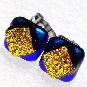 ORVOSI FÉM! Univerzum dichroic  fülbevaló, ajándék névnapra, születésnapra., Ékszer, Fülbevaló, Pötty fülbevaló, Ékszerkészítés, Üvegművészet, MESKA