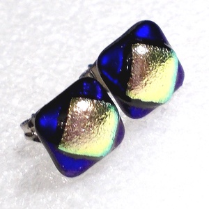 Univerzum dichroic  fülbevaló, ajándék névnapra, születésnapra., Ékszer, Fülbevaló, Pötty fülbevaló, Ékszerkészítés, Üvegművészet, MESKA