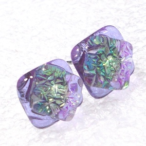 Univerzum dichroic  fülbevaló, ajándék névnapra, születésnapra. - ékszer - fülbevaló - pötty fülbevaló - Meska.hu
