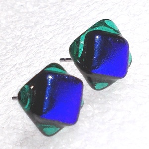 Orvosi fém! Ezüst zsorzsett  üveg fülbevaló  , ajándék  névnapra, születésnapra. - ékszer - fülbevaló - pötty fülbevaló - Meska.hu