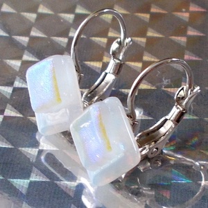 AKCIÓ! Holdfény fülbevaló  ajándék nőknek, lányoknak, ballagásra, névnapra, születésnapra., Ékszer, Fülbevaló, Lógó fülbevaló, Ékszerkészítés, Üvegművészet, MESKA