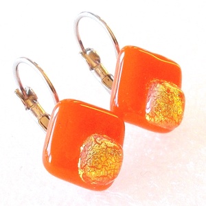 NEMESACÁL! Aranyló narancs fülbevaló  ajándék nőknek, lányoknak, ballagásra, névnapra, születésnapra. - ékszer - fülbevaló - lógó fülbevaló - Meska.hu