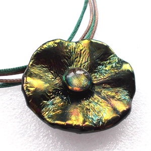 Bronzos smaragd rózsa medál, ajándék névnapra születésnapra. - ékszer - nyaklánc - medálos nyaklánc - Meska.hu