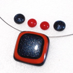 Piros_kék ékszerszett, ajándék névnapra, születésnapra. - ékszer - ékszerszett - Meska.hu