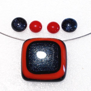 Piros_kék ékszerszett, ajándék névnapra, születésnapra. - ékszer - ékszerszett - Meska.hu