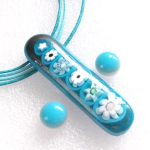 AKCIÓ! Türkiz virágos ékszerszett, nyaklánc és fülbevaló, ajándék  ballagásra, névnapra, születésnapra. - ékszer - ékszerszett - Meska.hu