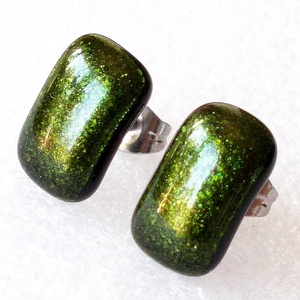 Orvosi fém! Aventurin trendi stiftes  fülbevaló, ajándék  névnapra, születésnapra. - Meska.hu