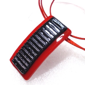 Bronzos-piros nyaklánc ajándék fülbevalóval.  - ékszer - nyaklánc - medálos nyaklánc - Meska.hu