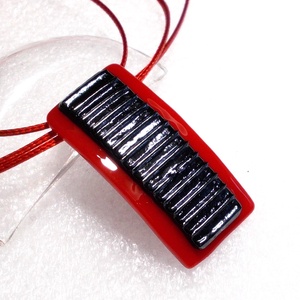 Bronzos-piros nyaklánc ajándék fülbevalóval.  - ékszer - nyaklánc - medálos nyaklánc - Meska.hu